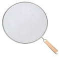 thumbnail image 1 of Bakeware 2 Frying Pan Splatter Guard for Kitchen - Mesh Grease Screen with Wooden Handle Oil Proof Cover for Safer Cooking and Easy Cleaning, 1 of 4