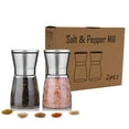 thumbnail image 1 of Bakeware, Clearance! Fenull Kitchen Pepper Grinder Rotary Manual Glass Seasoning Bottle Stainless Steel Sea Salt Seasoning Bottle, Kitchen Fork, 2*Grinding Machine, 1 of 9