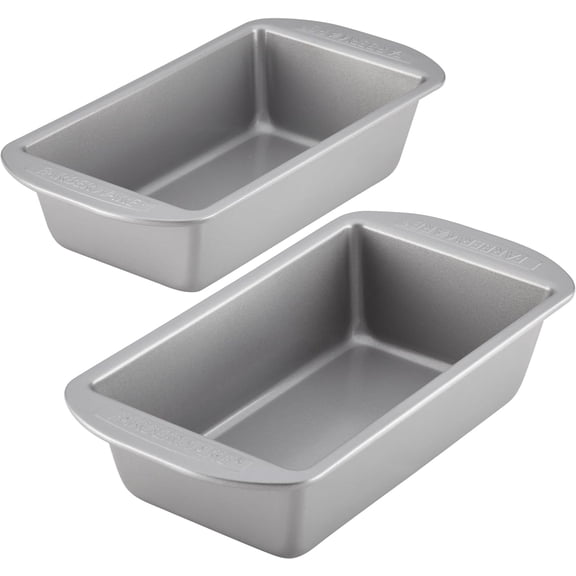 Bakeware Meatloaf/Nonstick Baking Loaf Pan Set, Two 9-Inch x 5-Inch, Gray