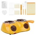 thumbnail image 1 of Bakeware Melting Chocolate Pot Mini Fondue Kit with DIY Accessories for Home Cooking Candy Cheese Chocolate Melting and More, 1 of 5