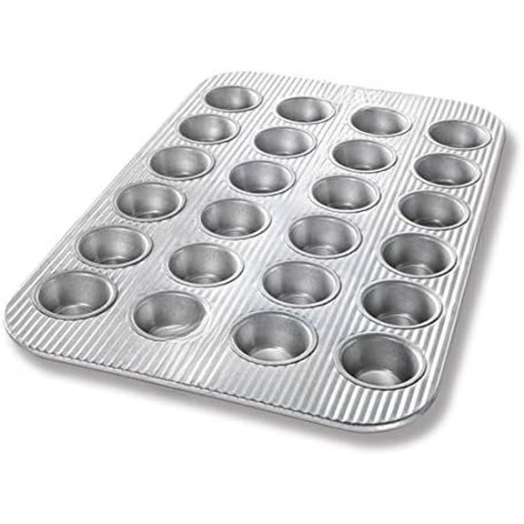 Bakeware Mini Cupcake and Muffin Pan, Nonstick Quick Release Coating, 24-Well, Aluminized Steel