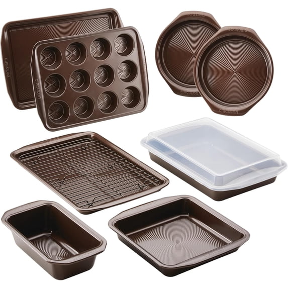 Bakeware Nonstick Bakeware Set, Non Stick Baking Pans Set, 10-Piece, Chocolate Brown