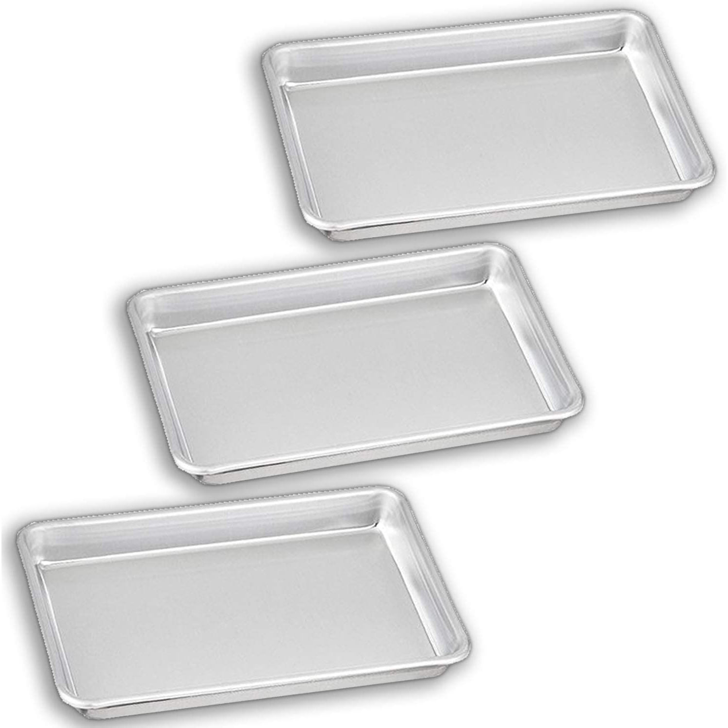 Bakeware Set – 3 Aluminum Sheet Pan – 1/8 Size (6.5 x 9.5) – for Home  Use. Perfect Size For Your Microwave Oven, Non Toxic, Perfect Baking Supply