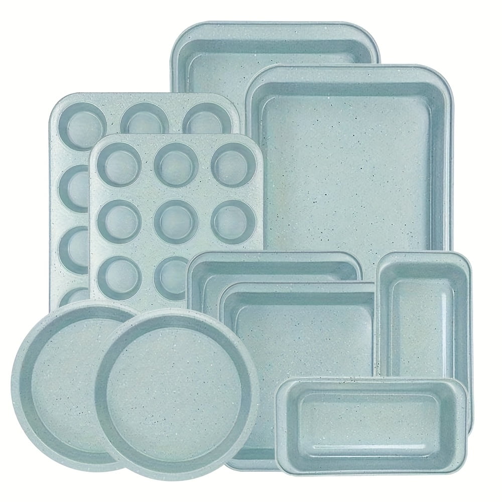[Bakeware Set] 5/10pcs Two-tone Steel Stackable Bakeware Set/Baking ...