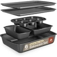 thumbnail image 1 of Bakeware Set – 6 Piece – Stackable, Deluxe, Non-Stick Baking Pans for Professional and Home Cooking – Carbon Steel, Gray Coating, 1 of 5
