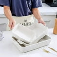 thumbnail image 1 of Bakeware Set, Ceramic Baking Dish Set, Rectangular Casserole Dish Set, 9 x 13 Inches, 3-Piece (Set of 3, White), 1 of 6