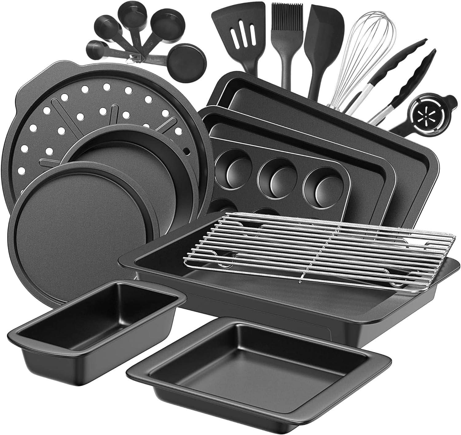 Bakeware Sets, Baking Pans Set with Kitchen Utensils, Nonstick Oven Pan