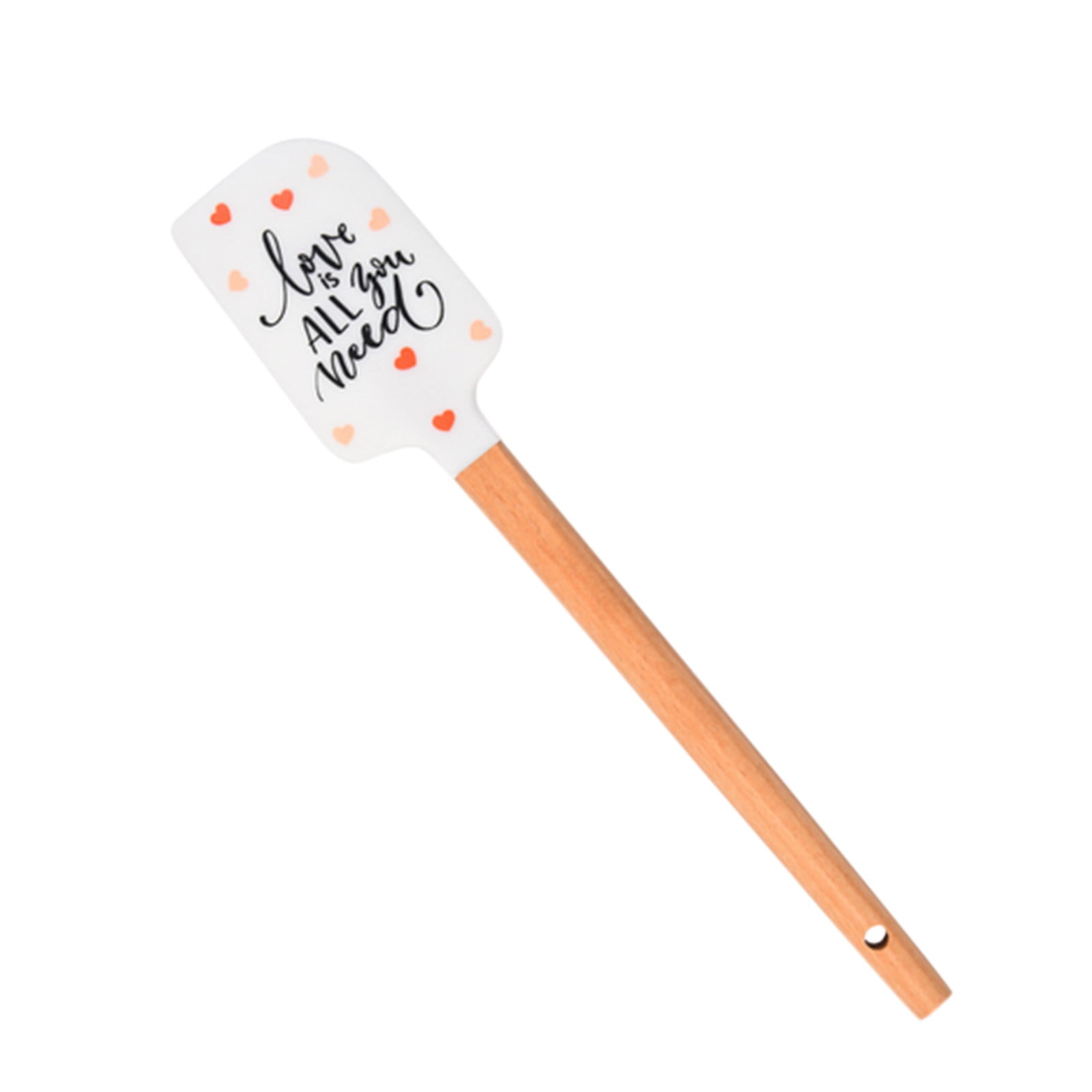 Bakeware Silicone Scraper with Printed Round Wood Handle for Nonstick ...
