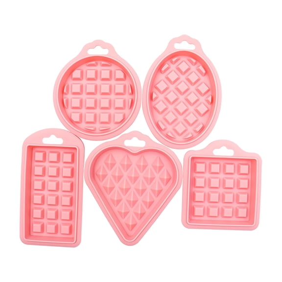 Bakeware Silicone Waffle Cake Pan 5 Piece Set, Flexible Non-Stick Pastry Tray, Heatproof Waffle Maker Silicone Mold for Household Oven Weekend Breakfast Pastry DIY