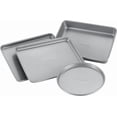 thumbnail image 1 of Bakeware Steel Nonstick Toaster Oven Pan Set, 4-Piece Baking Gray, 1 of 4