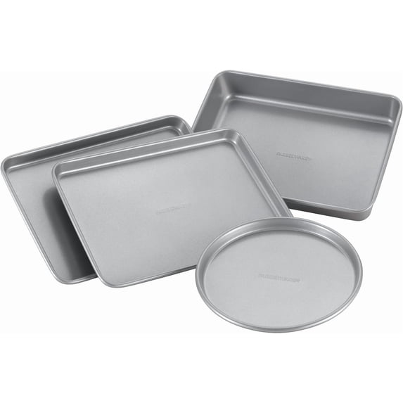 Bakeware Steel Nonstick Toaster Oven Pan Set, 4-Piece Baking Gray