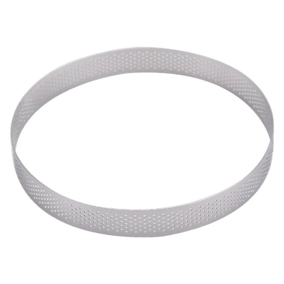 Bakeware Tart Rings 8 Inch Round Perforated Cake Ring Nonstick Stainless Steel Baking Tool for Culinary Uses High Performance for Everyday Cooking and Baking