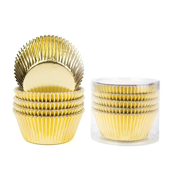 Bakexcel Gold Foil Cupcake Liners Standard Baking Cups Muffin Paper Cases, 100-count