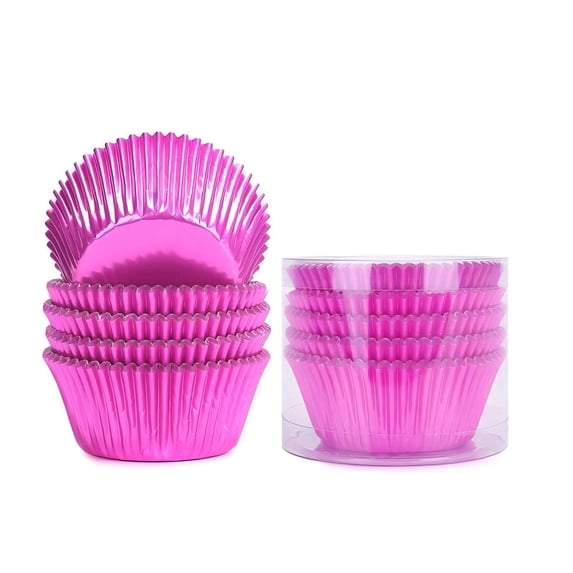 Bakexcel Rose Red Gold Foil Cupcake Liners Standard Baking Cups Muffin Paper Cases, 100-count