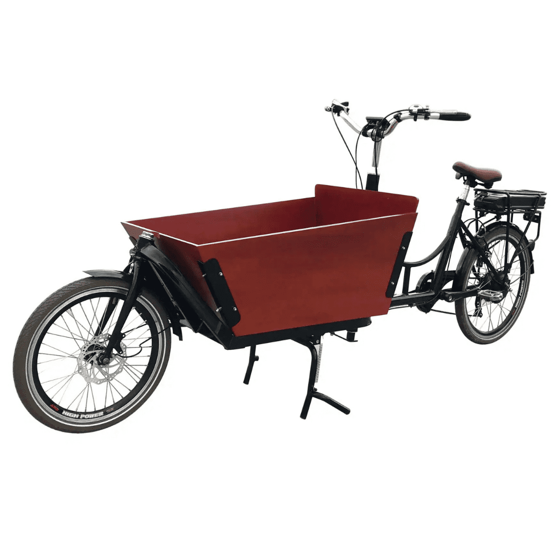 Bakfiets Mid-Loader Electric Cargo Bike, 1250W High Power 350 lb Capacity Motorized Bicycle, Heavy Duty Family E-Bike for Adults