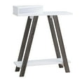 thumbnail image 1 of Benjara Baki 38" Modern Wood Side Console Table- Corner Compartment- White, 1 of 6