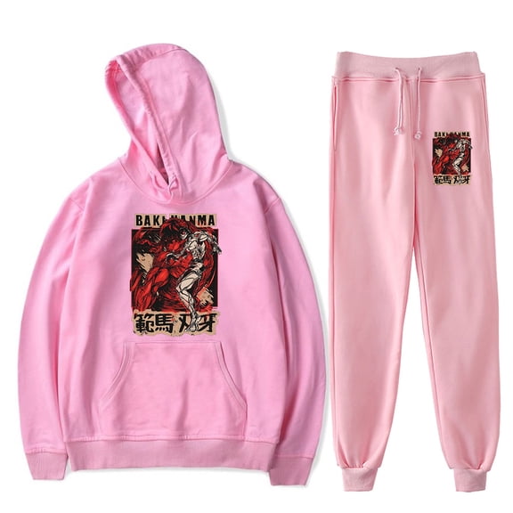 Baki Hanma Anime Hoodies Jogger Pants 2 Pieces Sets Unisex Sweatshirt Sweatpant Suit
