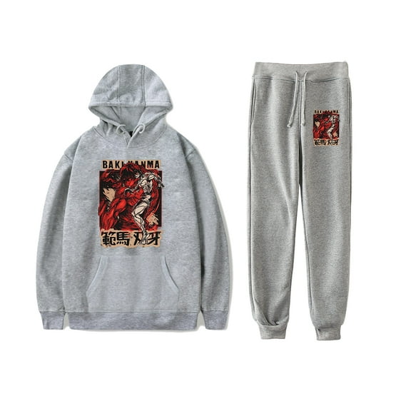 Baki Hanma Anime Hoodies Jogger Pants 2 Pieces Sets Unisex Sweatshirt Sweatpant Suit