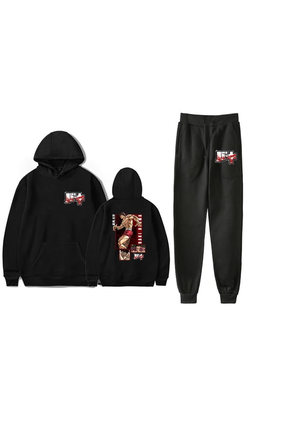Baki Hanma Anime Hoodies Jogger Pants Suit Vintage 90s Sweatshirt Sweatpant 2 Piece Sets