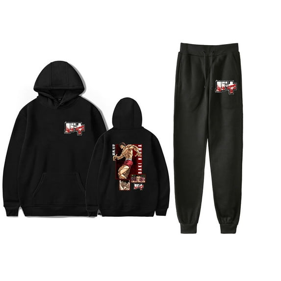 Baki Hanma Anime Hoodies Jogger Pants Suit Vintage 90s Sweatshirt Sweatpant 2 Piece Sets