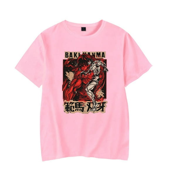 Baki Hanma Anime T-shirt Harajuku Crewneck Streetwear Tops Tees Unisex Short Sleeve