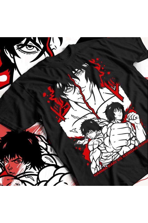 Baki & Ohma "The Ultimate Crossover" Streetwear Graphic Tee, Cotton Unisex Anime Style T-Shirt