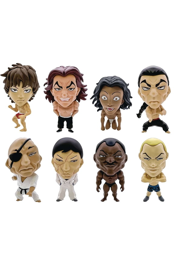 Baki the Grappler Baki, Yujiro, Pickle, Retsu Kaioh, Orochi Doppo, Hanayama Kaoru, Biscuit Oliva & Jack Hammer Trading Figure Collection 8 Figure Set