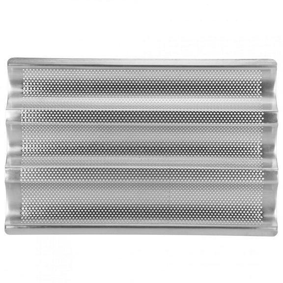 Baking 3 Grooves French Bread Baking Mold Waves Baking Tray Pan Bread Baking Tool Silver