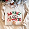 thumbnail image 1 of Baking A Little Cookie Embroidered Sweatshirt, Maternity Christmas Embroidery Shirt, Xmas Pregnancy Announcement Gift, Funny Baby Reveal, 1 of 4