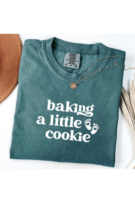 Baking A Little Cookie Pregnancy Announcement Expecting Mom T-Shirt