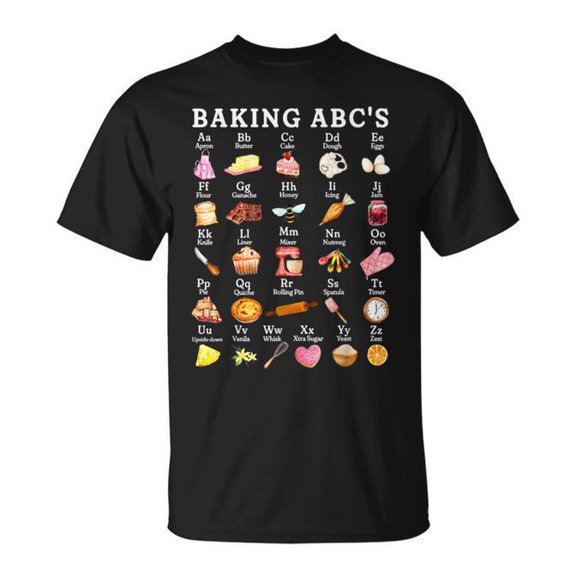 Baking Alphabet Abcs Baker Chef Baking Lover T-Shirt Size S-5XL