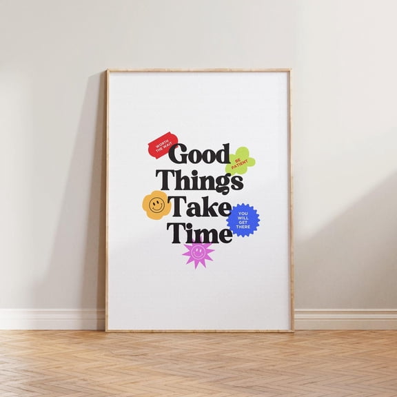 Baking Art Print, Pink Retro Kitchen Wall Decor, Bake The World Print Home Decor #5544, 8x12 UNFRAMED