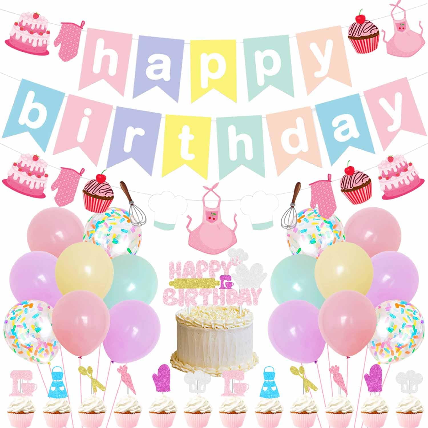 Macaron Happy Birthday Banner - Cute Dessert-Themed Party Decoration For Birthdays & Celebrations