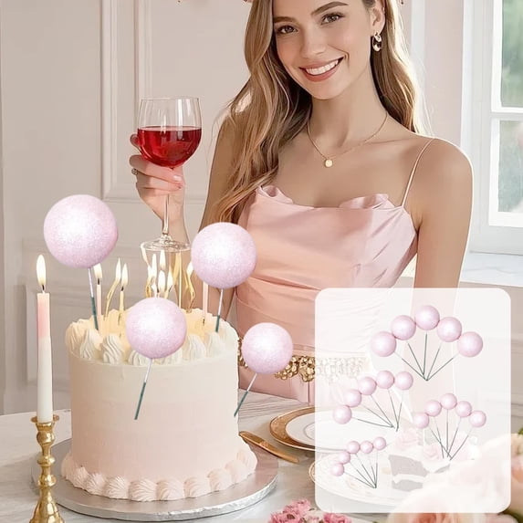 Baking Cake Decorations Colorful Foam Balls And Glitter Balls Birthday Cake Decorations 1 Pack Of 20 Pieces