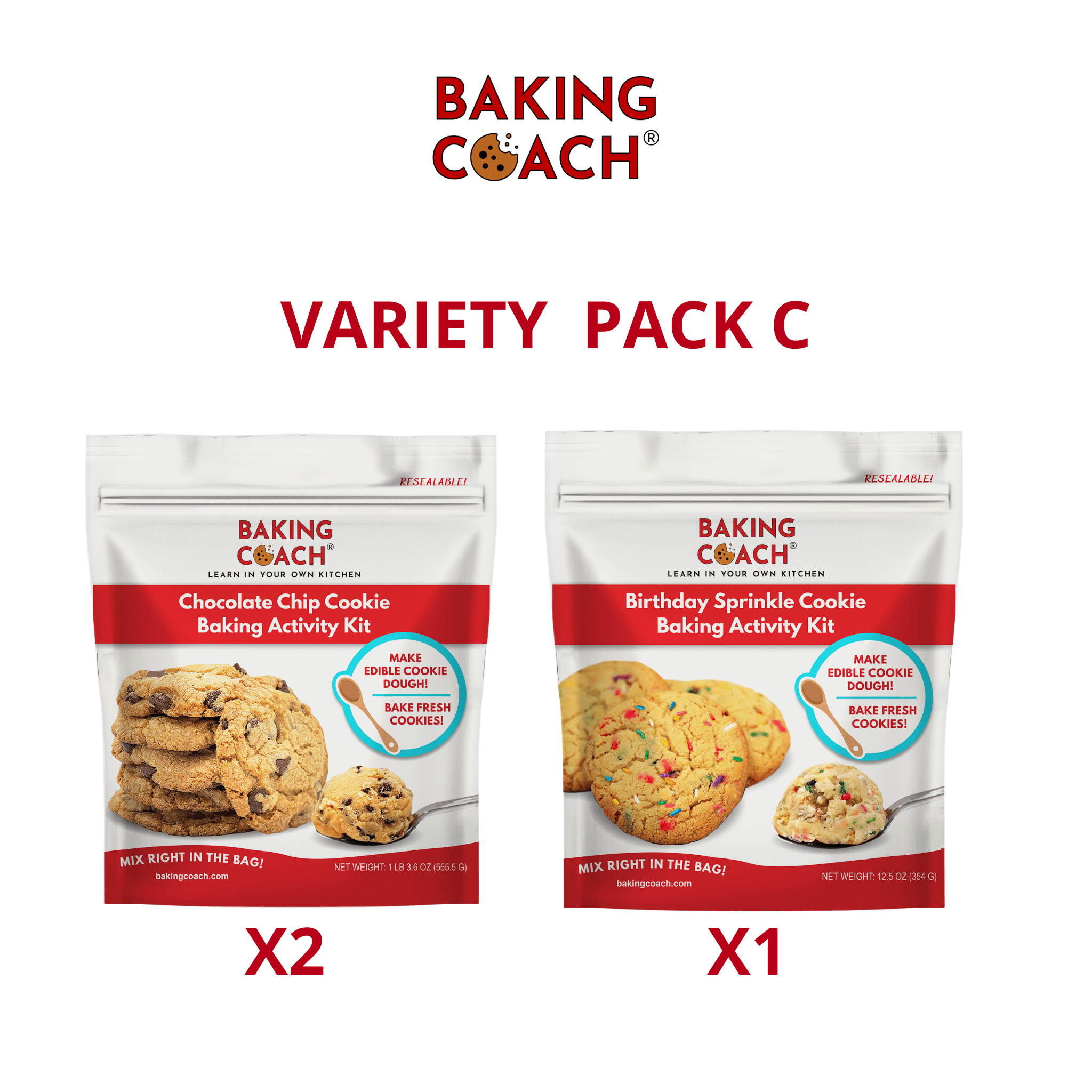 Baking Coach® Edible Cookie Dough Baking Activity Kits Variety Pack C ...