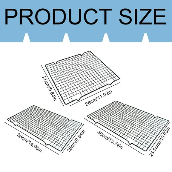 Baking Cooling Rack, Cookie Cooling Rack, Navy Oven Safe Baking Rack - Grid Wire Cooling Rack for Roasting Grilling & Dishwasher Cleaning, Heavy Duty, 2-Pack Medium, by Goohae