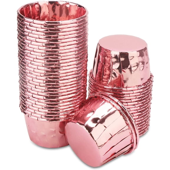 Baking Cups Ramekins, 50Pcs Disposable Ramekin Muffin Baking Cups, Aluminum Cupcake Cups, Tip Pan Ramekin Holders, Little Foil Cups