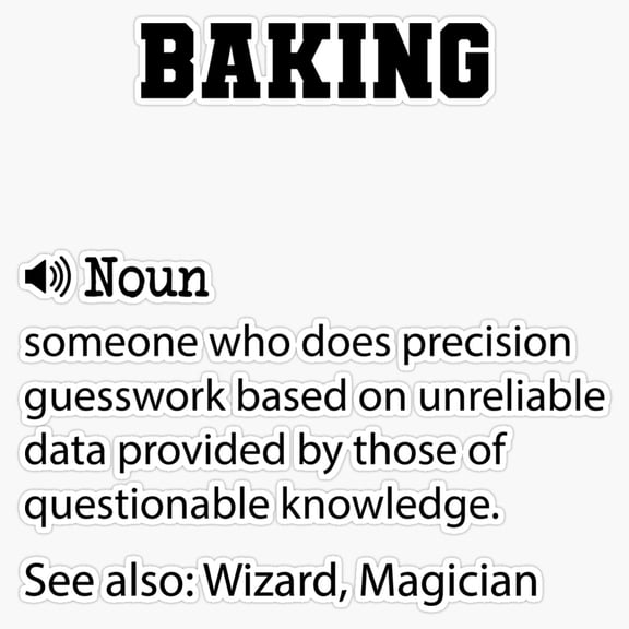 Baking Definition Bakery Hobby Quote Vinyl Sticker