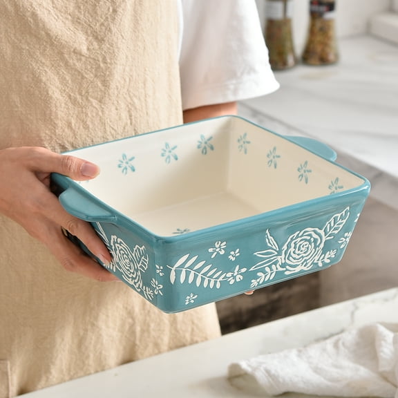 Baking Dish 8x8 Baking Pan Ceramic Brownie Pan Casserole Dish Hand-painted Bakeware Sets Lasagna Pan