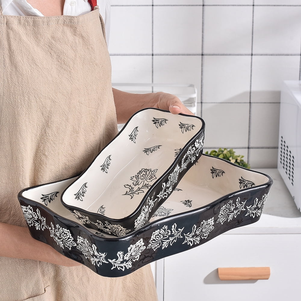 Baking Dish Casserole Dish 13x9 Lasagna Pan Bakeware Sets Ceramic Baking Dish Black