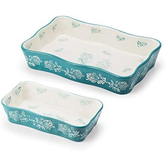 Baking Dish Casserole Dish Ceramic Lasagna Pan 2-Pcs Bakeware Sets Baking Dishes Baking Set Baking Dish Set