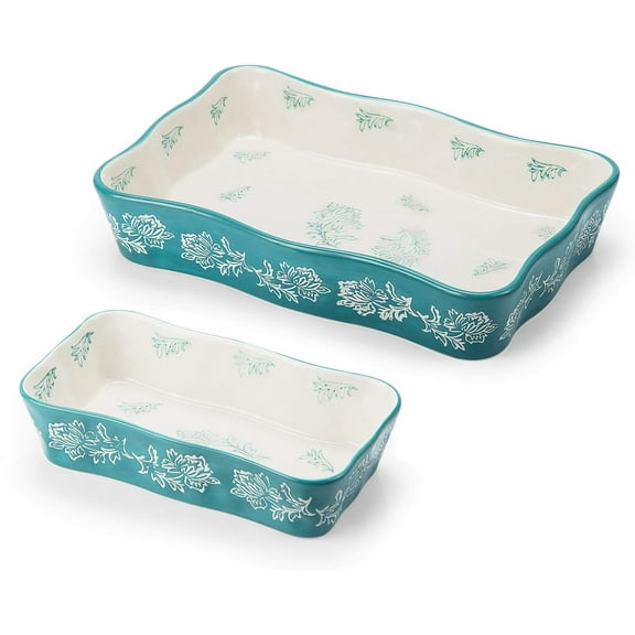 Baking Dish Casserole Dish Ceramic Lasagna Pan 2-Pcs Bakeware Sets Baking Dishes Baking Set Baking Dish Set