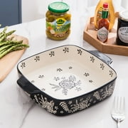 Baking Dish Ceramic Brownie Pan 9x9 Baking Pan Casserole Dish Lasagna Pan Square Rose Dish Pan Bakeware Sets