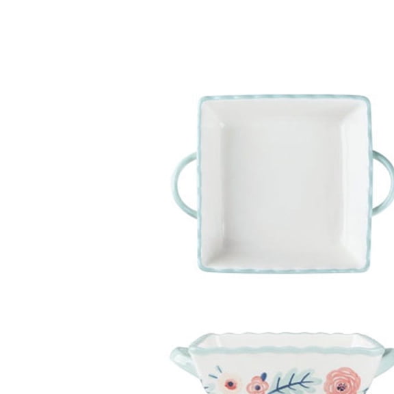 Baking Dish Square Double Ear Baking Rice Bowl Household Western Food Plate Oven Special Dishes Dishes Vegetable Plate