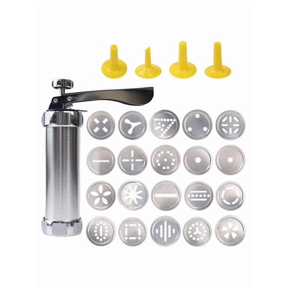 Baking Essentials Cookie Maker Set Featuring 20 Interchangeable Disc Designs