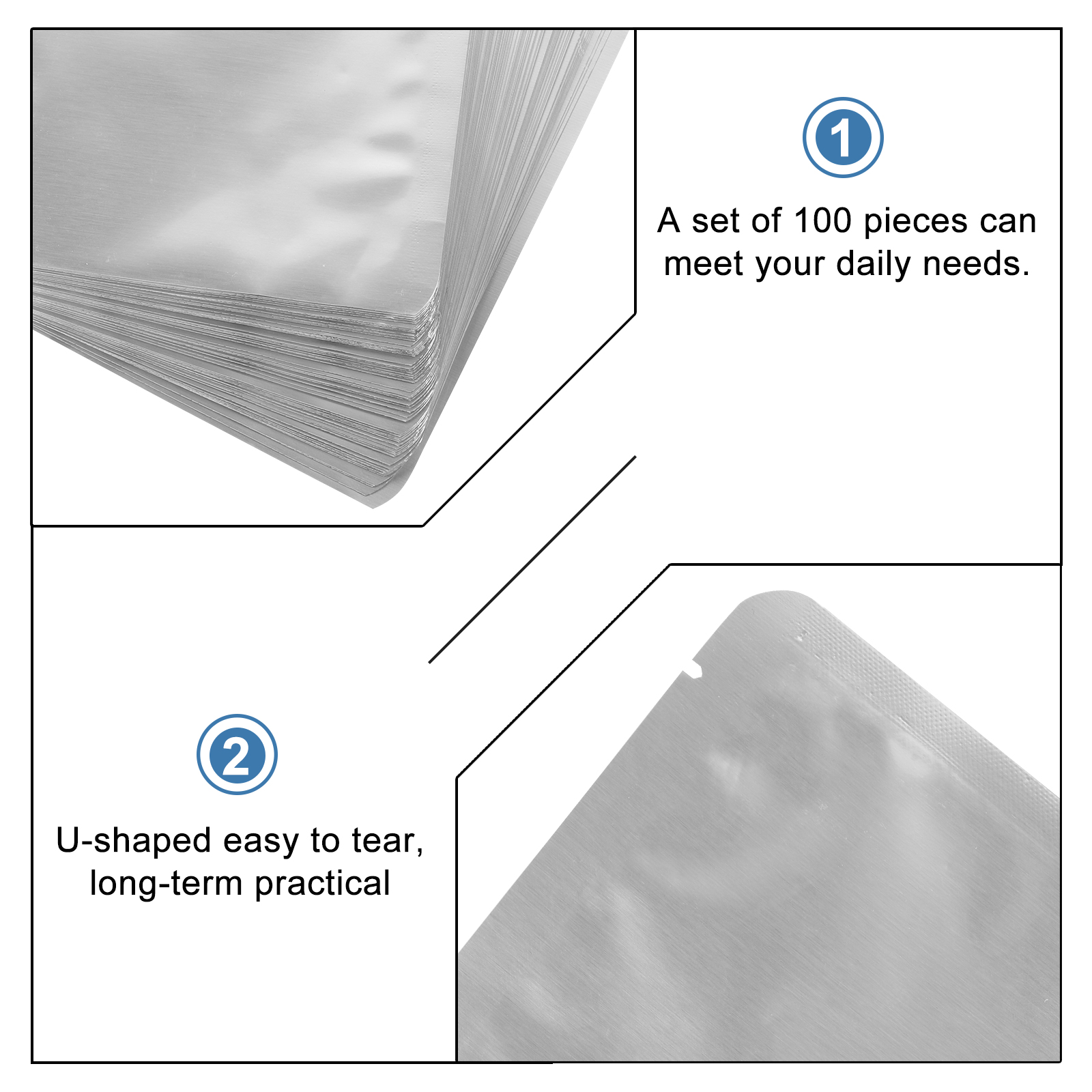 Baking Food Bags 100Pcs Baking Food Packing Bags Aluminum Foil Sausage