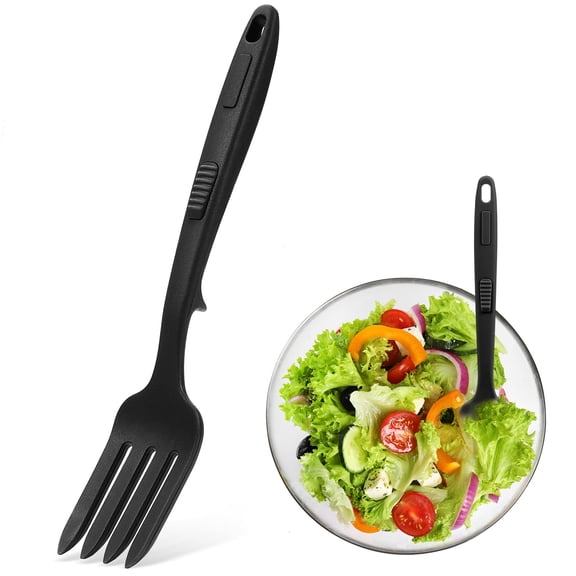 Baking Fork Mixing Food Large Cooking Fork Food Fork for Pasta Kitchen (Black)