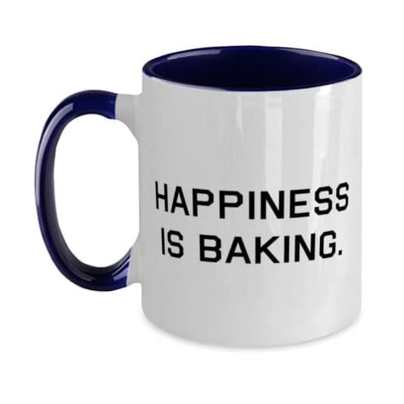 Baking Gifts For Friends, Happiness is Baking, Love Baking Two Tone 11oz Mug, Cup From Friends, Baking supplies, Cake decorating, Party supplies, Gift ideas for bakers, Birthday cake recipes, Gifts