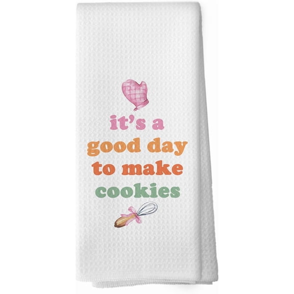 Baking Gifts Kitchen Towels - Cooking Dish Towels Gifts for Bakers Cookie Lovers, Chef Kitchen Gifts, Bread Cookies Decorative Absorbent Dishcloths Hand Towels for Kitchen Decor 18x26 Inches
