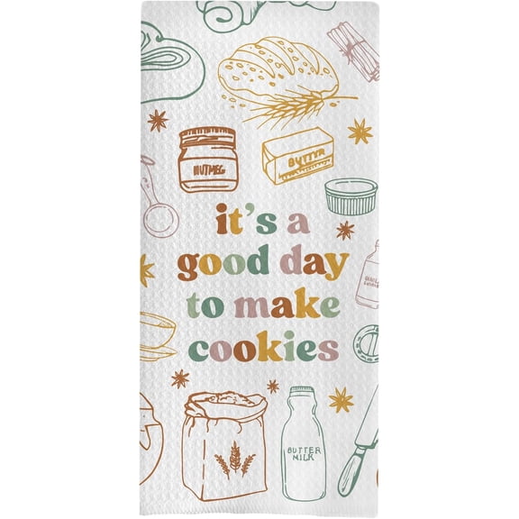 Baking Gifts Kitchen Towels, Gifts for Bakers Cookie Lovers Cooks Dish Tea Towel for Kitchen Baking, It''s a Good Day to Make Cookies Hand Towels, 16x24(Color-11)